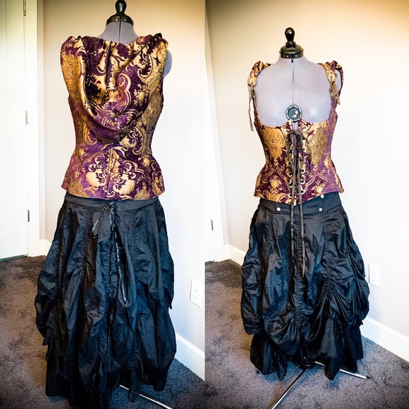 Damsel in this Dress Jackets & Blazers - Beautiful Burgundy and Gold Underbust Corset 32”